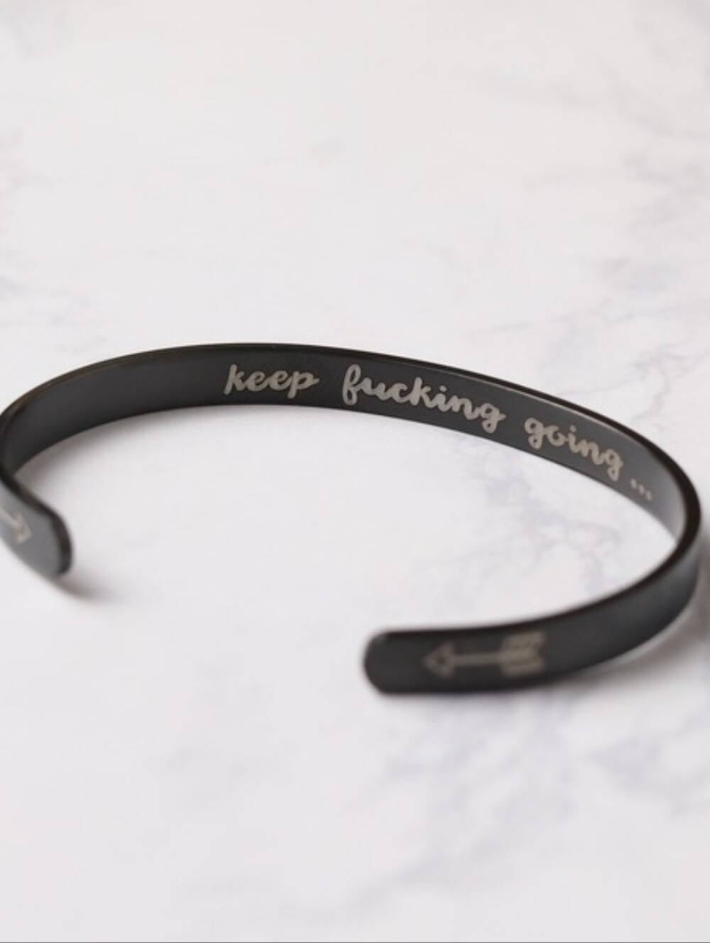 Black Inspirational Bracelet Adjustable - Picture 3 of 5